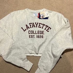 NWT Lafayette College Champion Cropped Sweatshirt Size S